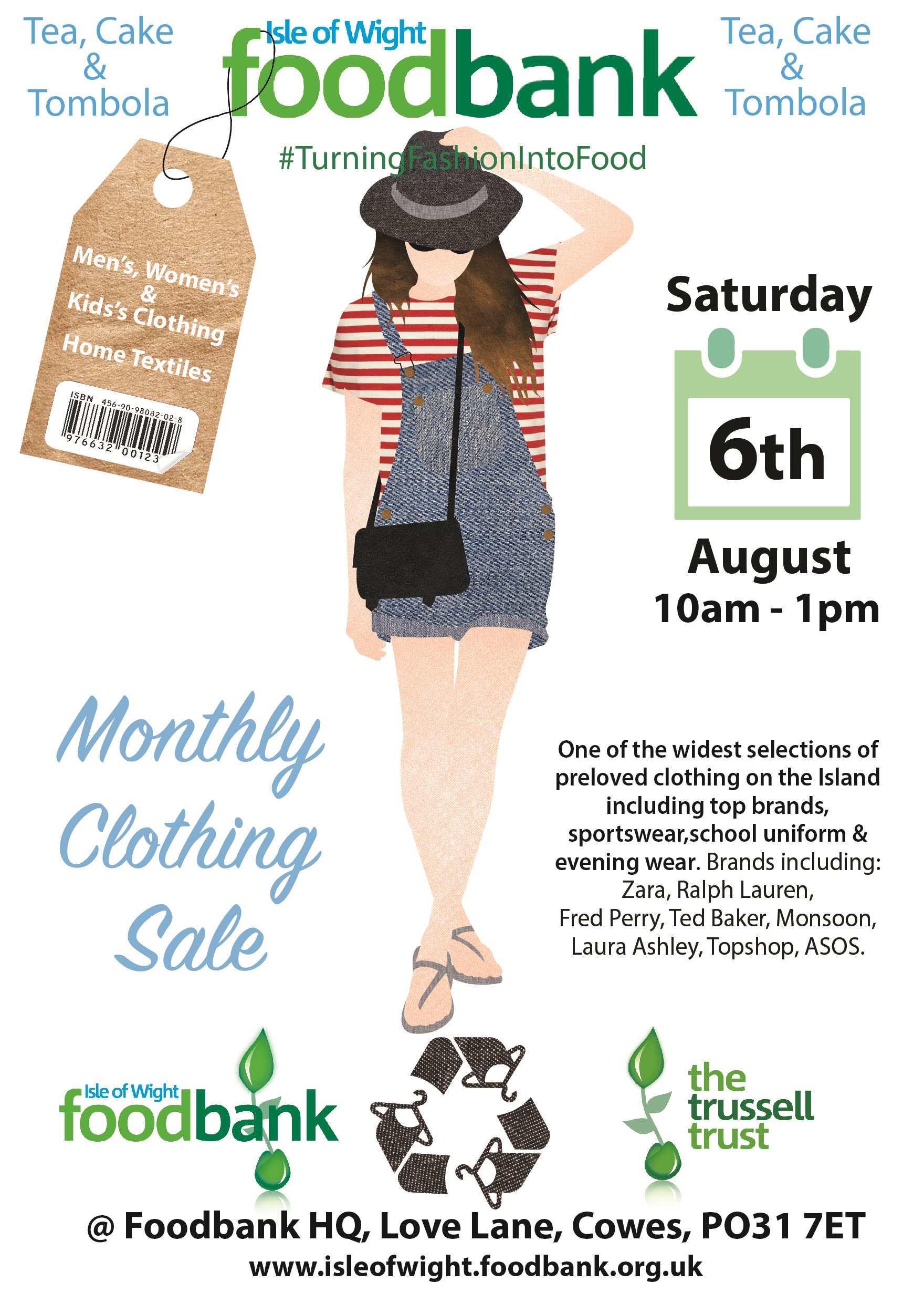 Pre-loved Clothing Sale, Coffee and Cake- 6th August | Isle of Wight Foodbank
