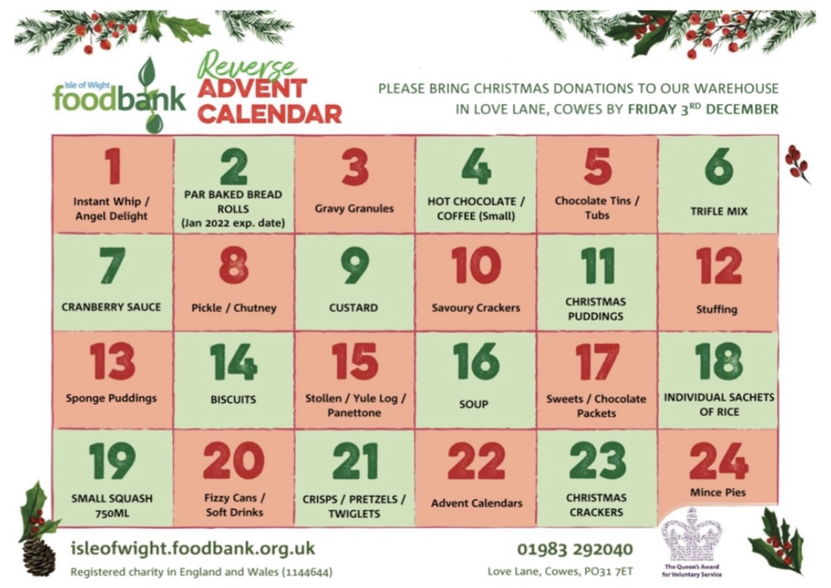 Donate Festive Food with our Reverse Advent Calendar | Isle of Wight ...